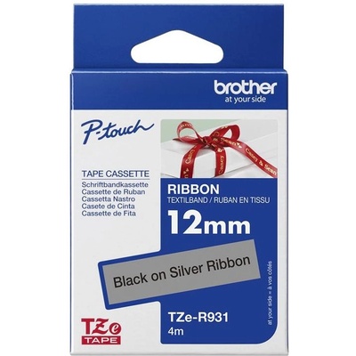 Brother Етикетна лента Brother - P-touch TZe-R931, 12 mm, сива/черна (TZER931)