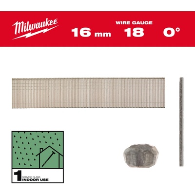 Milwaukee Kolářské hřebíky 18G/16 mm RC / G / SC1 - 10.000 ks
