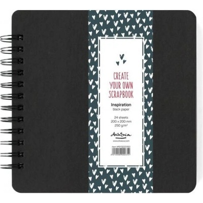 Drasca Album kroužkové Scrapbook Inspiration 20 × 20 cm (250 g/m2, 24 listů) - černé