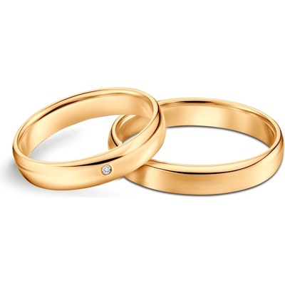 SAVICKI Сватбени халки: жълто злато, полукръгли, 4 мм