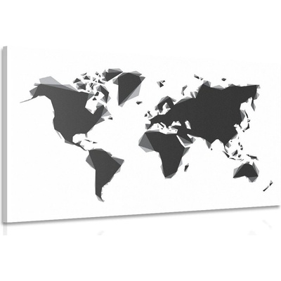 Obraz abstraktní mapa světa v černobílém provedení - 60x40