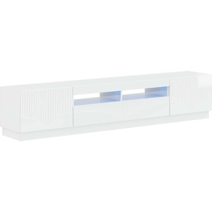 vidaXL LED телевизионен кабинет HOORN 3 бр. Бял гланц (3416843)