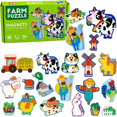 mamido Magnetické puzzle farma 30 ks