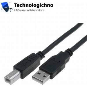 VCOM Кабел VCom USB 2.0 AM/BM Black CU201-B-3.0 3m (CU201-B-3m)