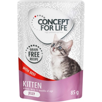 Concept for Life bez obilovin Kitten hovězí v omáčce 48 x 85 g