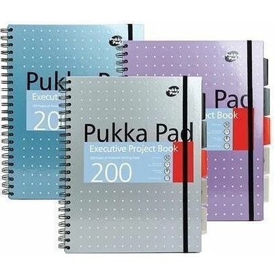 PUKKA PAD Spirálový sešit Metallic Project Book mix barev A4 linkovaný 6