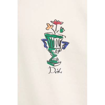 Drôle de Monsieur Памучна тениска Drôle de Monsieur Le T-Shirt Vase в бежово с принт F-TS225-CO002-CM (F.TS225.CO002.CM)