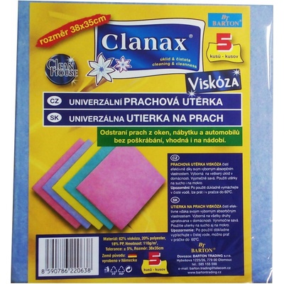 Clanax viskózní utěrka 110 g 34 × 38 cm 5 ks – Sleviste.cz