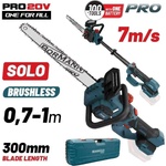 BORMANN Акумулаторен безчетков телескопичен верижен трион Bormann Pro BBP3930, 20 V, 0.7-1 м, 30 см, без батерии и зарядно устройство (083696) (083696)