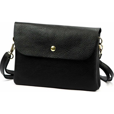 Luka dámska kožená crossbody kabelka čierna na telefón 26-116 DOLLARO