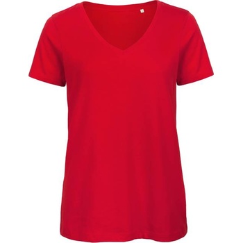 B&C Collection B&c inspire vt / Дамска тениска с v-образно деколте - червена xxl (01tw4500405)