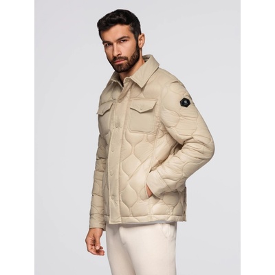 Ombre pánská bunda OM-JALP-0215 beige