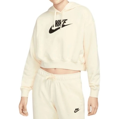 Nike Дамска блуза с дълъг ръкав Nike Sportswear Club Fleece Oversized Crop Hoodie - Бежов