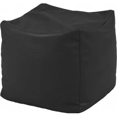 Pufrelax Пуф 130л. , Табуретка Куб XL, Panama black, Перящ се калъф, Водоустойчив, Пълнеж от Полистиролни перли