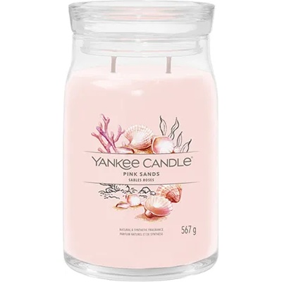 Yankee Candle Pink Sands голяма свещ с надпис 567 гр