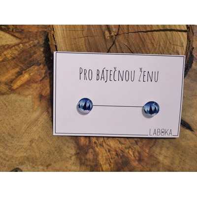 Laboka skleněné náušnice pecky les 0001304