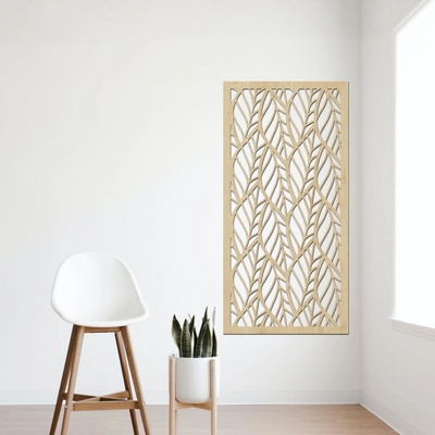 dřevo života Dřevěný dekorační panel LEAF III Rozměry (cm): 50x95, Zvolte barvu dekoru: Javor