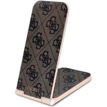 GUESS 2в1 индуктивно зарядно устройство Guess 4G Pattern MagSafe, 15W, сгъваемо, кафяво (GUE003429-0)