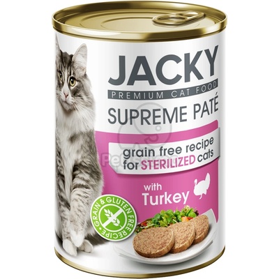 Jacky Supreme Paté консерва за стерилизирани котки - пуйка 400 г