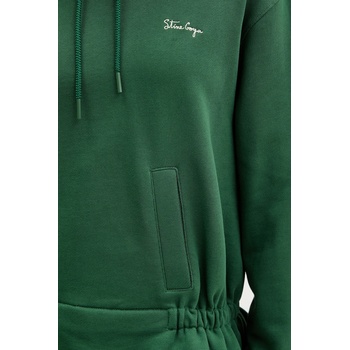 Stine Goya Памучен суичър Stine Goya 0 в зелено с качулка с изчистен дизайн SG-AW25-T085-2430 (SG.AW25.T085.2430)