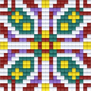 Bright Toys Мозайка с пиксели - Българска народна шевица, 24x24 пиксела - Мотив 30 (BE24030)