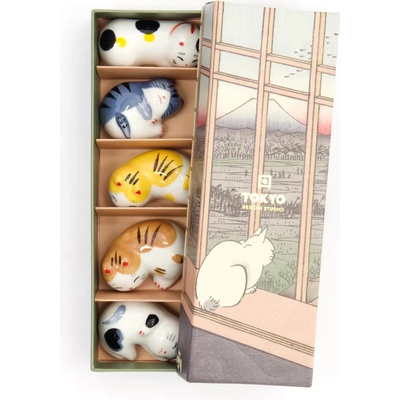 Tokyo Design Studio Kawaii dárková sada podložek na hůlky Cat 5 ks uni