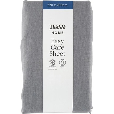 Tesco Home Easy Care Grey posteľná plachta 220x200