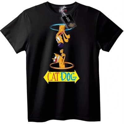 NOONEBRAND Тениска CatDog Карикатура - XL, White