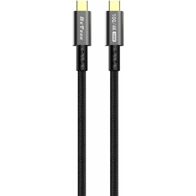 DeTech Кабел за данни DeTech DE-C-C, 100W, 4K, 10GB/s, Type-C - Type-C, PD, 1.0m, Черен - 40345