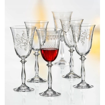 Crystalex Skleničky na červené víno Royal bílé 6 x 350 ml