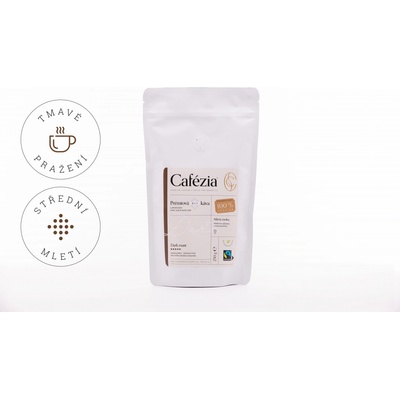 Cafézia Dark Roast mletá moka tmavě pražená BIO 250 g