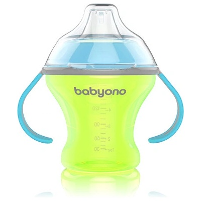 BabyOno 1456 hrnek netekoucí s měkkým náustkem Natural Nursing 180 ml V000243