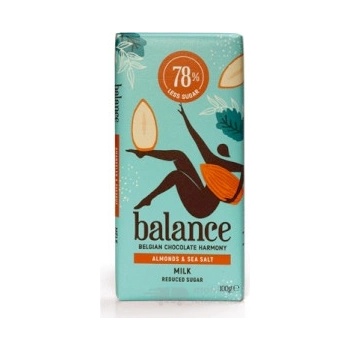 Balance mliečna čokoláda mandle a morská soľ se stévií 100g