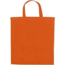Bavlnená taška OEKO TEX s krátkymi ušami, 140 g/m², oranžová