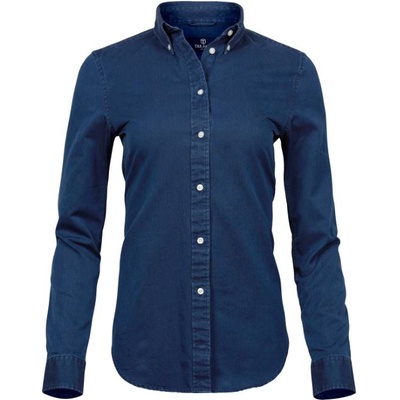TEE JAYS tj4003 / Дамска дънкова риза от твил с дълъг ръкав - индигово синьо xxl (18400311405)