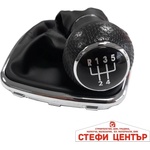 Paolo Топка за скоростен лост с маншон съвместима с VW Golf / Bora с 5 скорости - черен конец (58326) - steficenter
