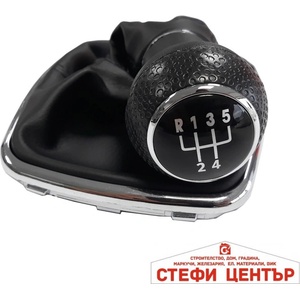 Paolo Топка за скоростен лост с маншон съвместима с VW Golf / Bora с 5 скорости - черен конец (58326) - steficenter