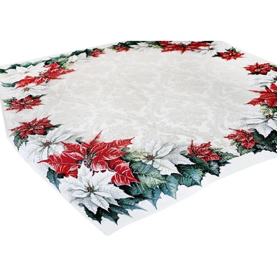 Mondo Luxusní vánoční gobelínový ubrus s lurexem Vánoční girlanda Mondo 90x90 cm