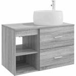 vidaXL Комплект мебели за баня 2 бр. Сив Сонома Инженерна дървесина (3403925)