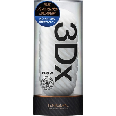 TENGA 3Dx Flow - мастурбатор с вълнообразен релеф (бял)