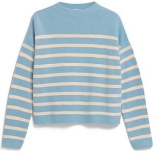 ARMEDANGELS Дамски пуловер ARMEDANGELS Women's Merinaa Stripes Knit Sweater Jumper - Blue Glow / Oatmilk - размер XXL (117-3693-0116)