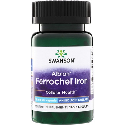 Swanson Chelated Ferrochel Iron 18 mg 180 kapslí