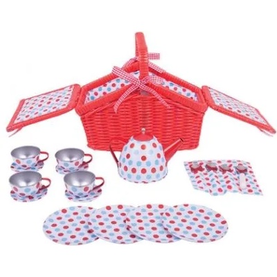 Bigjigs Toys - Детски сервиз за чай с кошница (BJ630)