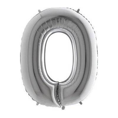GRABO Písmeno "O" stříbrné 102cm 40" fóliový balónek