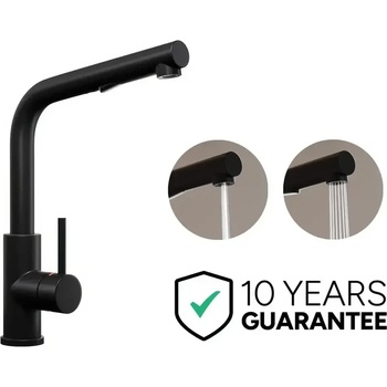 Твоят Стил - Кухненски Мивки Черен смесител за кухня с изтегляща глава, 2 режима на струя - 3010