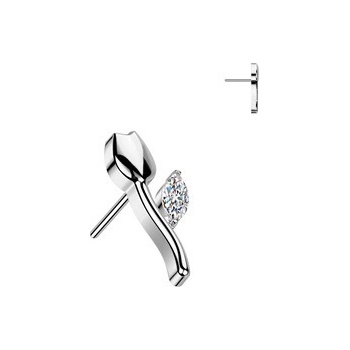 Šperky4U ozdobná část k PUSH IN piercingu titan tulipán TIT1526