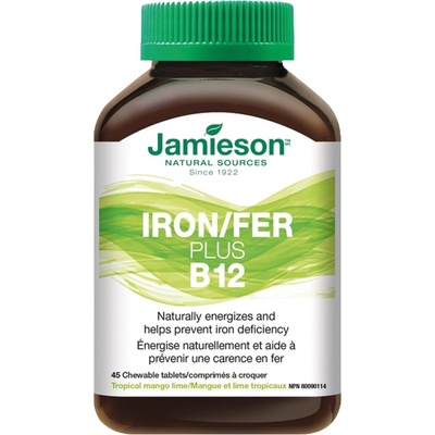 Jamieson Železo plus B12 cmúľacie tabliety 45 tabliet
