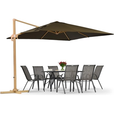 Garden Point Градински чадър Siena 3x3m с кафяво покритие Garden Point (GAP1147)