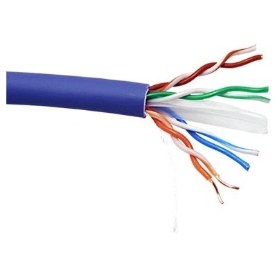 Goobay 96092 UTP kulatý, kat. 6a, Eca, LSOH, drát, LSOH, 50m, modrý