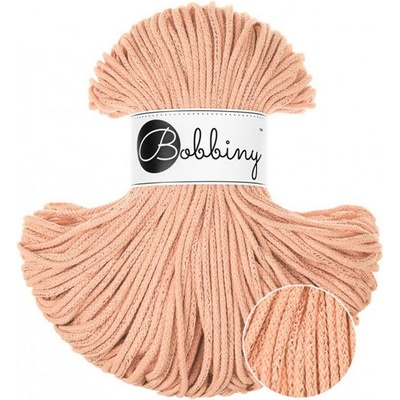 Bobbiny šňůry junior 3 mm Broskev s lesklou nitkou (Unicolor Peach Fuzz)